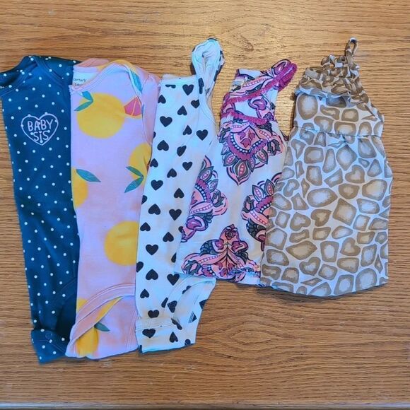 Carter's 18 Month Girls Bundle Short Sleeve Onesies and Tank Tops - Picture 1 of 16